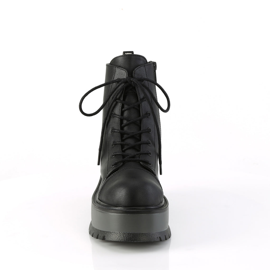 SLACKER-55 - Black Vegan Leather Boots