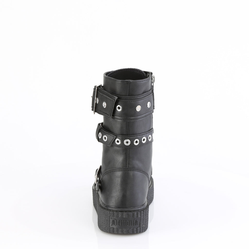 SNEEKER-320 - Black Vegan Leather Boots