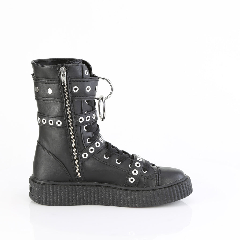 SNEEKER-320 - Black Vegan Leather Boots
