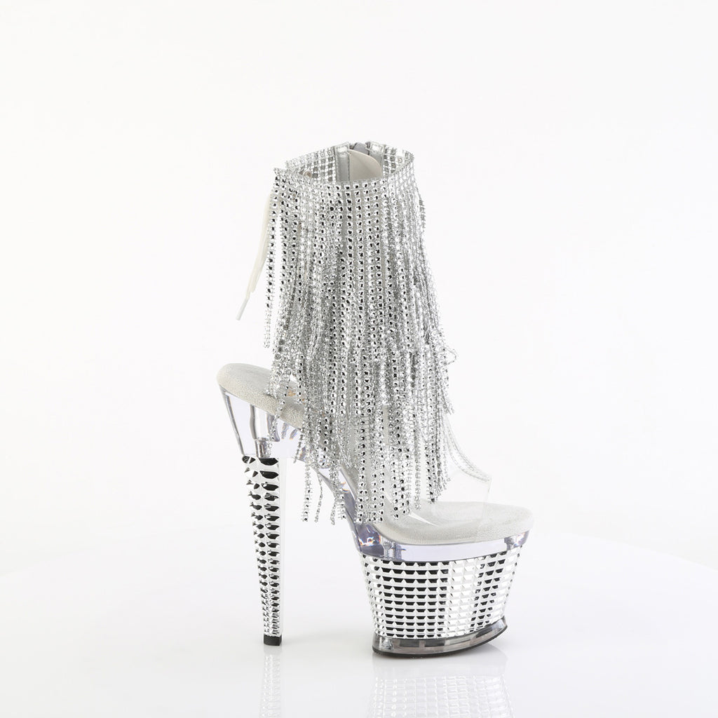 SPECTATOR-1017RSF - Clear-Silver Chrome Boots