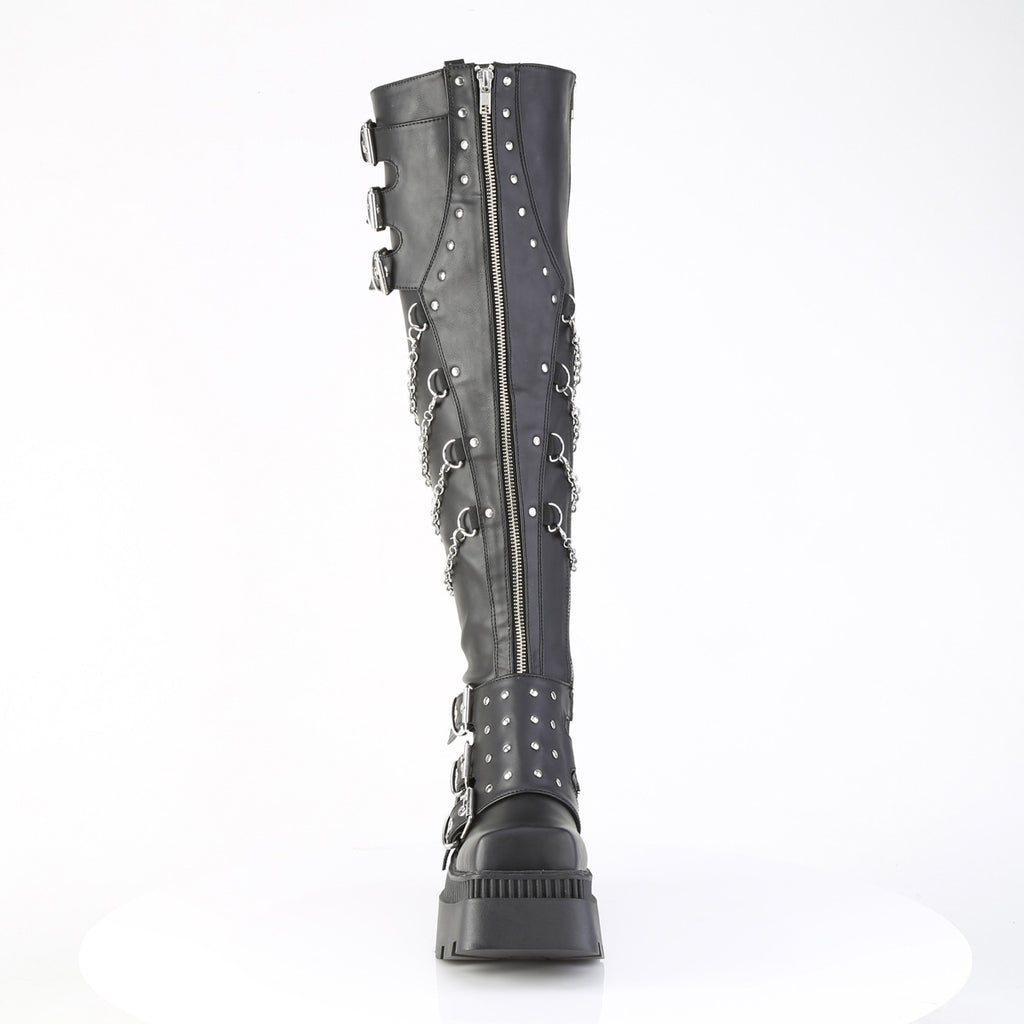 DEMONIA WRATH-310 - Black Vegan Leather Boots