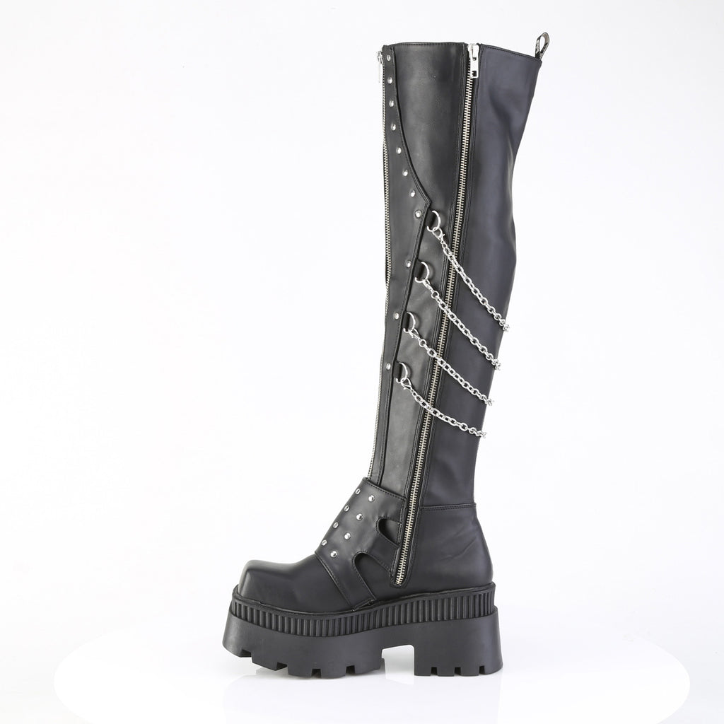 DEMONIA WRATH-310 - Black Vegan Leather Boots