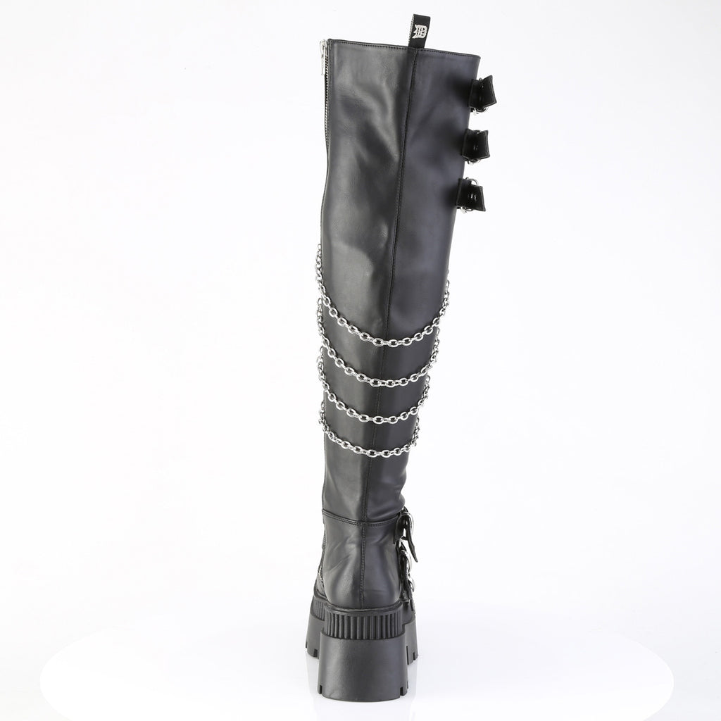DEMONIA WRATH-310 - Black Vegan Leather Boots