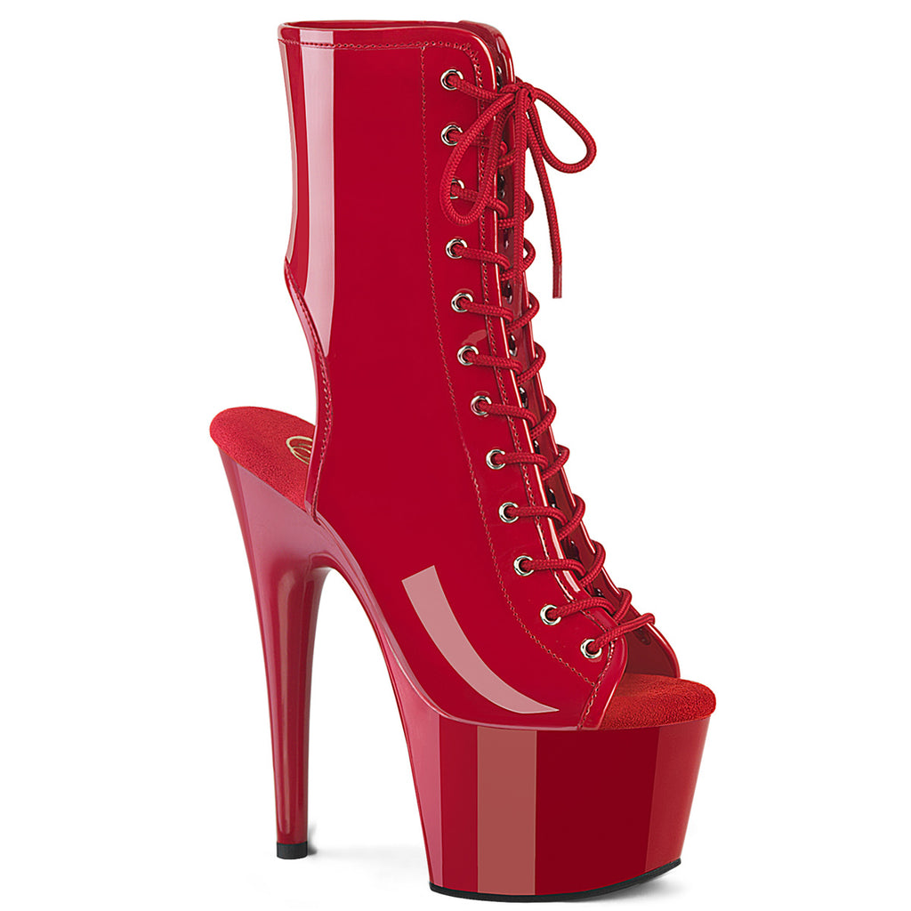 PLEASER ADORE-1016 - Red Patent Boots