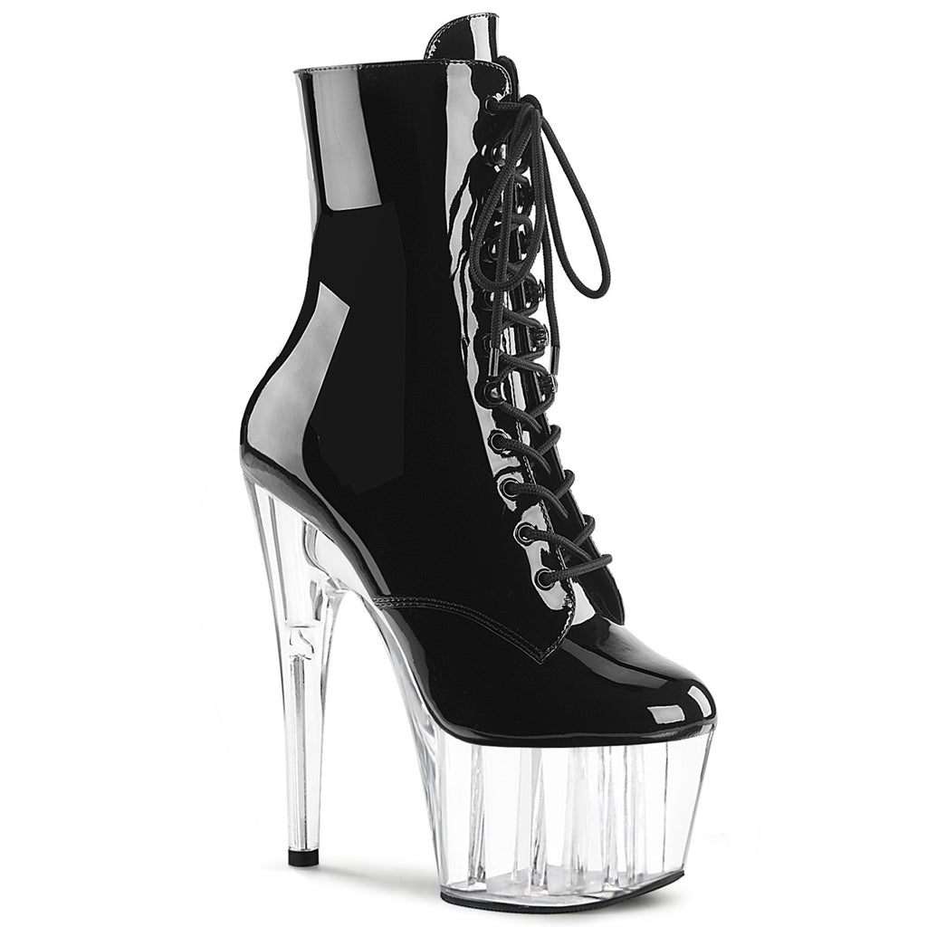 ADORE-1020 - Black Patent/Clear Boots