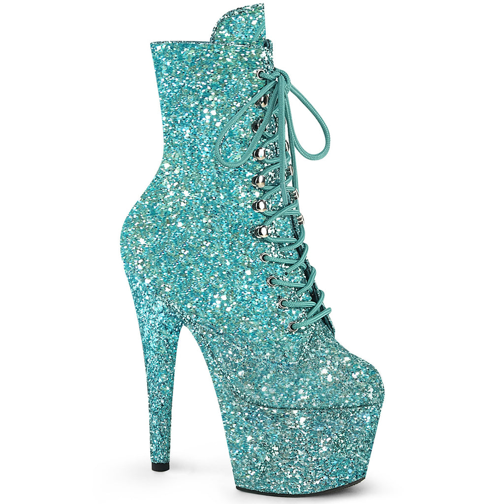 ADORE-1020GWR - Turquoise Glitter Boots