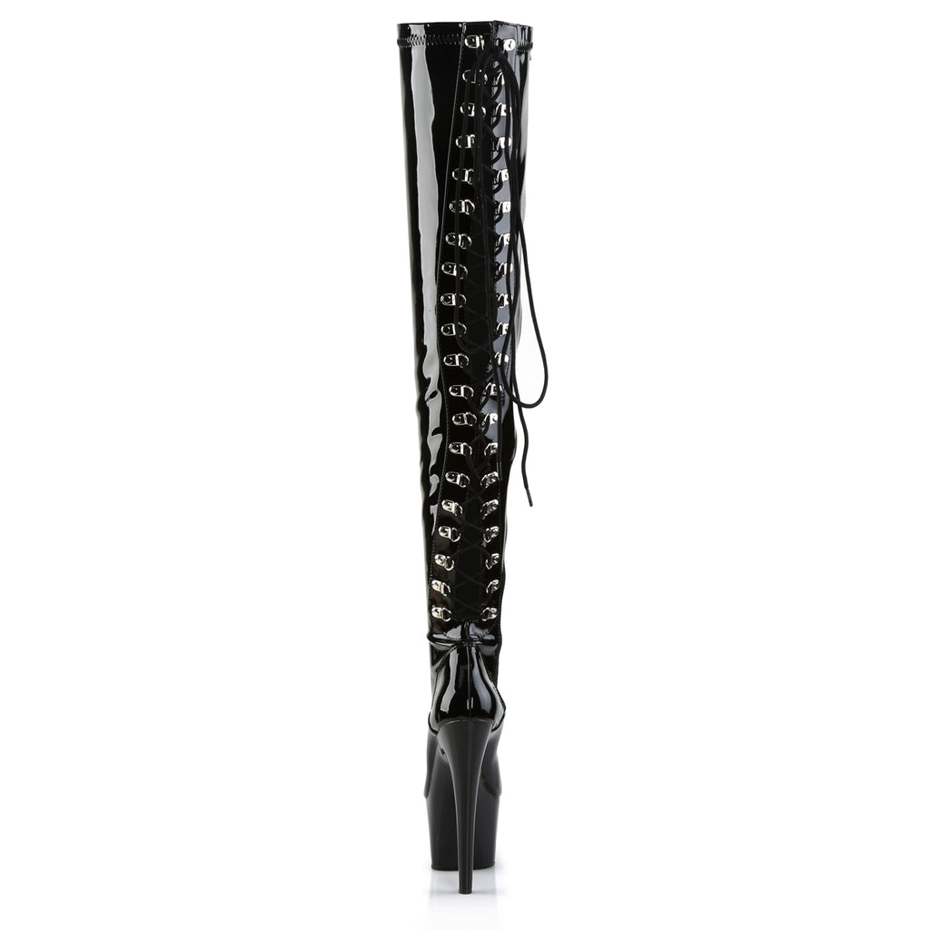 ADORE-3063 - Black Stretch Patent Thigh Boots