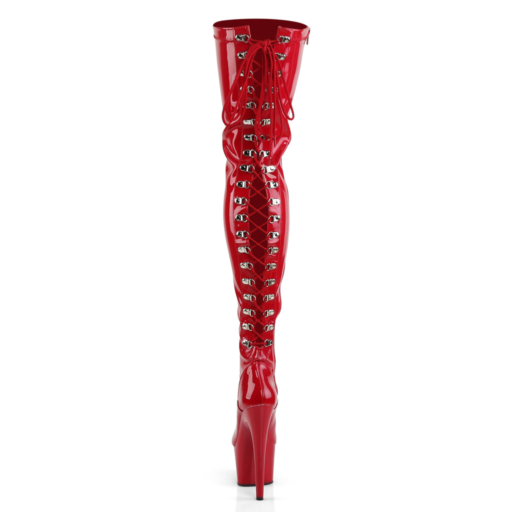 ADORE-3063 - Red Stretch Patent Thigh Boots