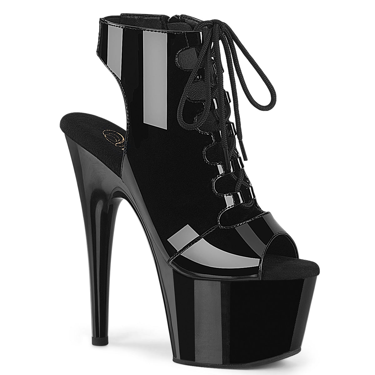 PLEASER ADORE-700-20 - Black Patent/Black Heels - A Shoe Addiction Australia