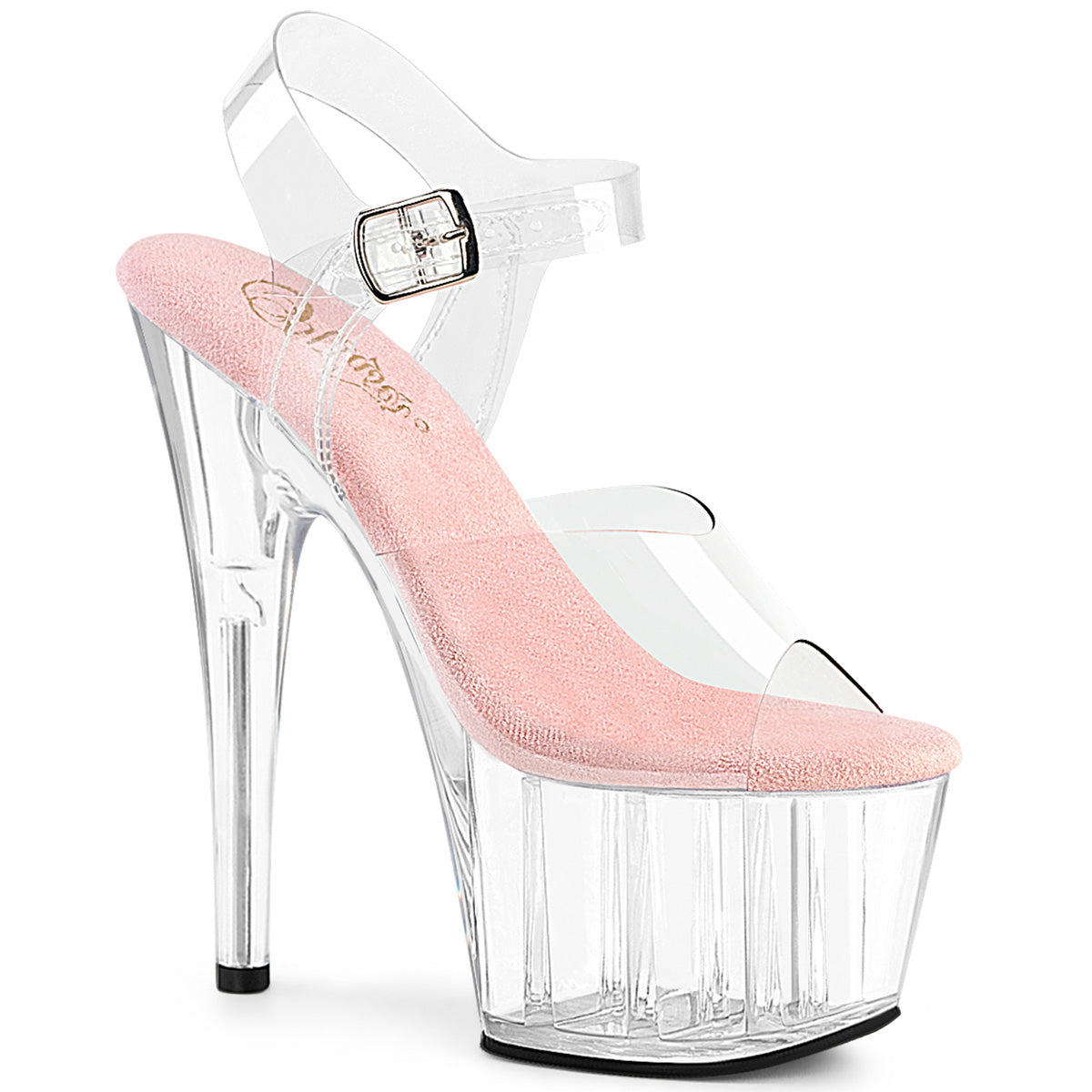 PLEASER ADORE-708 - Clear-Baby Pink/Clear Heels - A Shoe Addiction Australia