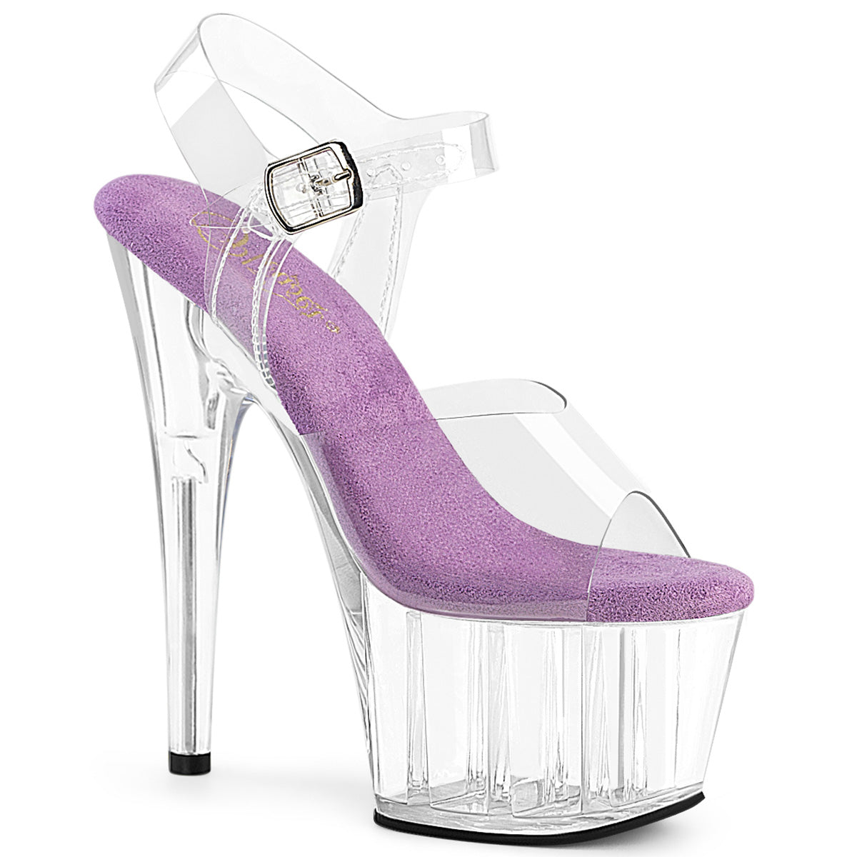 PLEASER ADORE-708 - Clear-Lavender/Clear Heels - A Shoe Addiction Australia