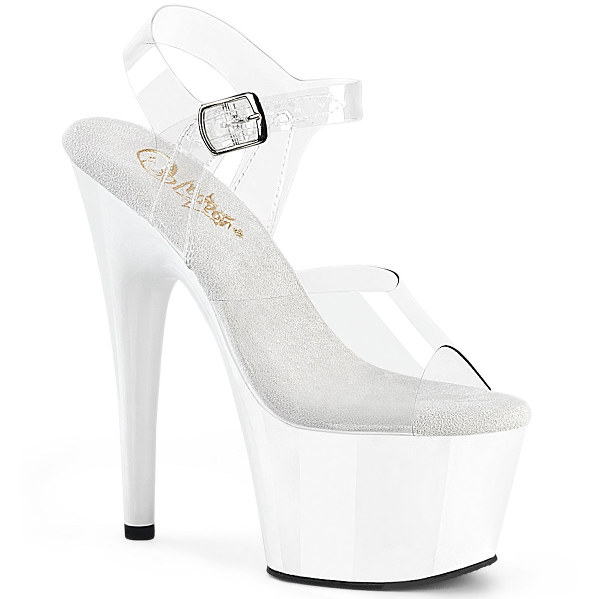 PLEASER ADORE-708 - Clear/White Heels - A Shoe Addiction Australia