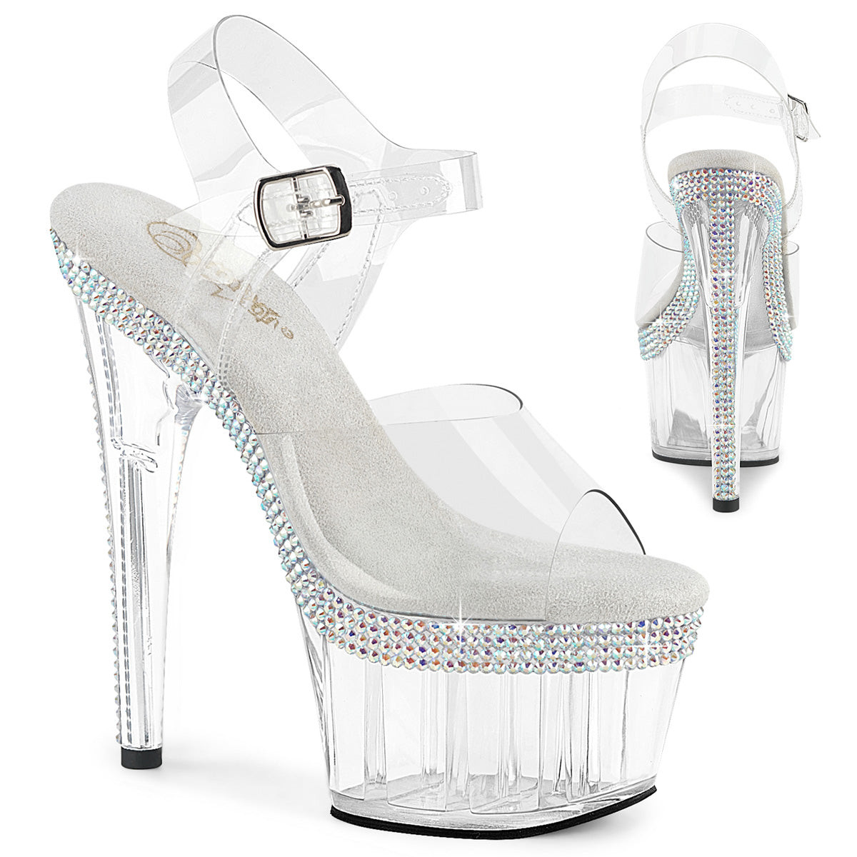 PLEASER ADORE-708MLS - Clear/Clear Heels - A Shoe Addiction Australia