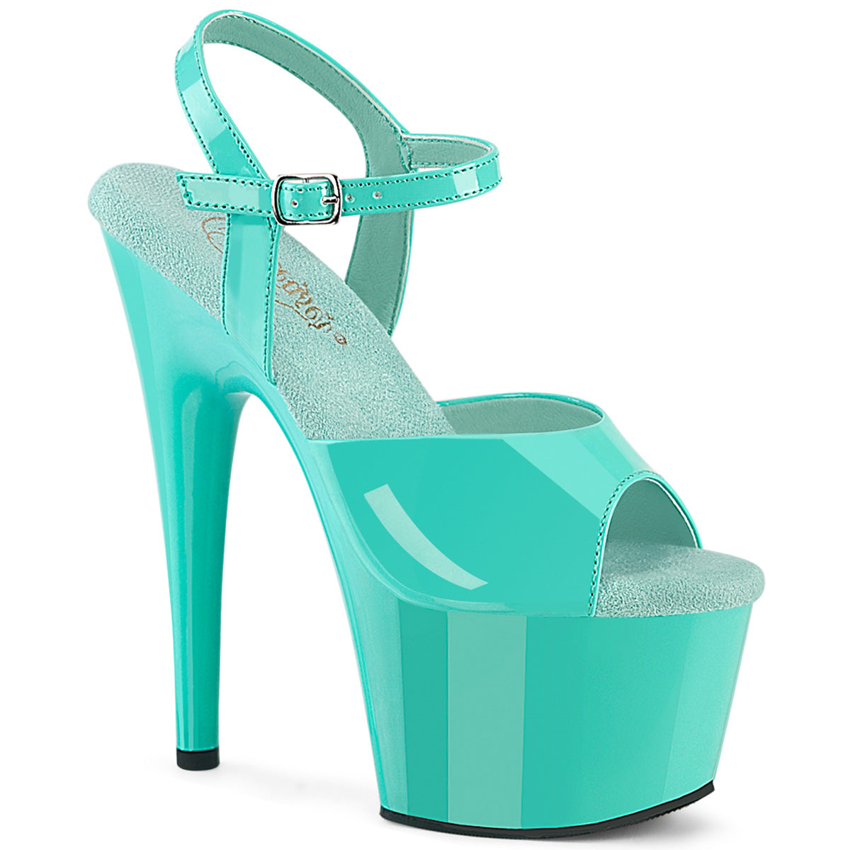 PLEASER ADORE-709 - Aqua Patent Heels - A Shoe Addiction Australia