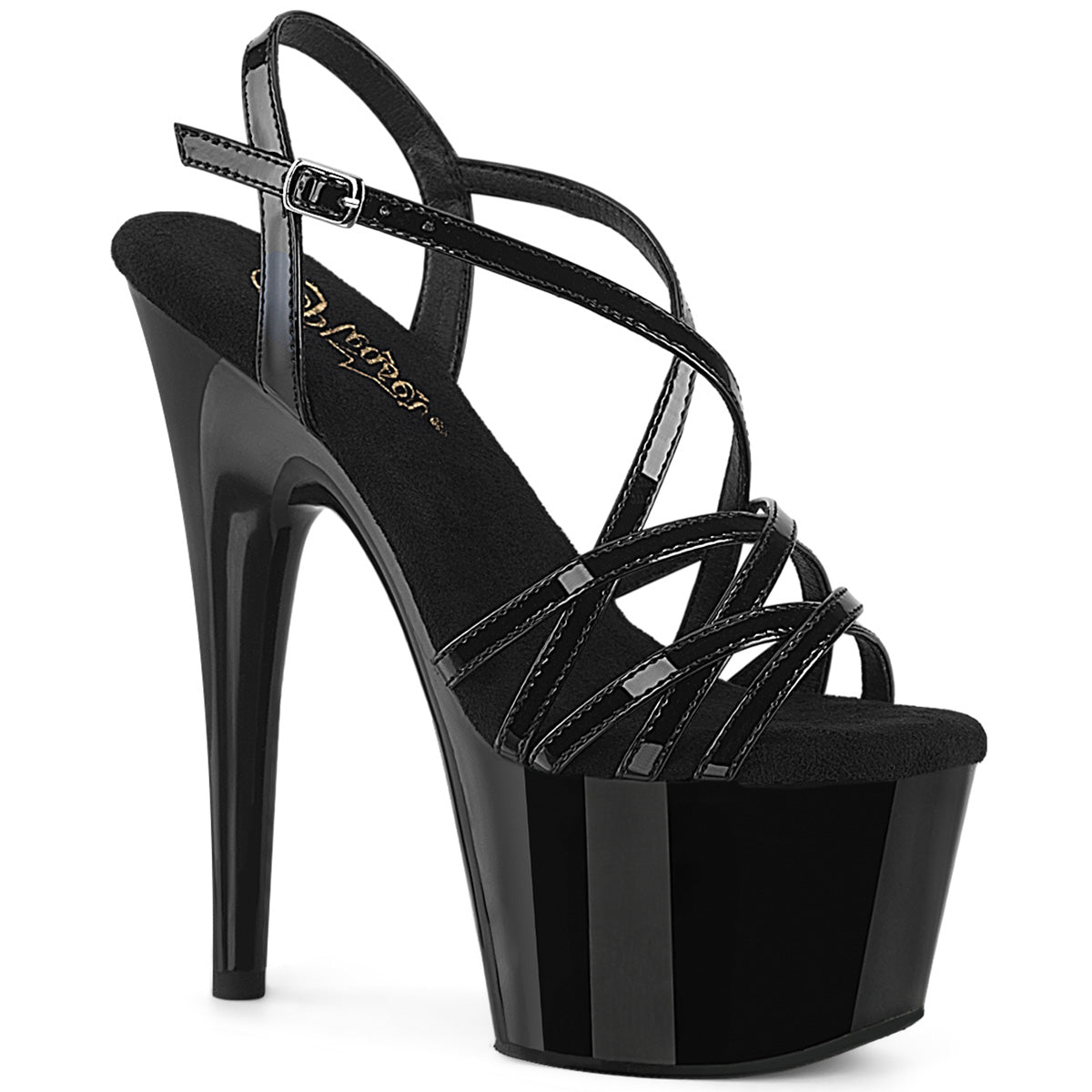 PLEASER ADORE-713 - Black Patent Heels - A Shoe Addiction Australia