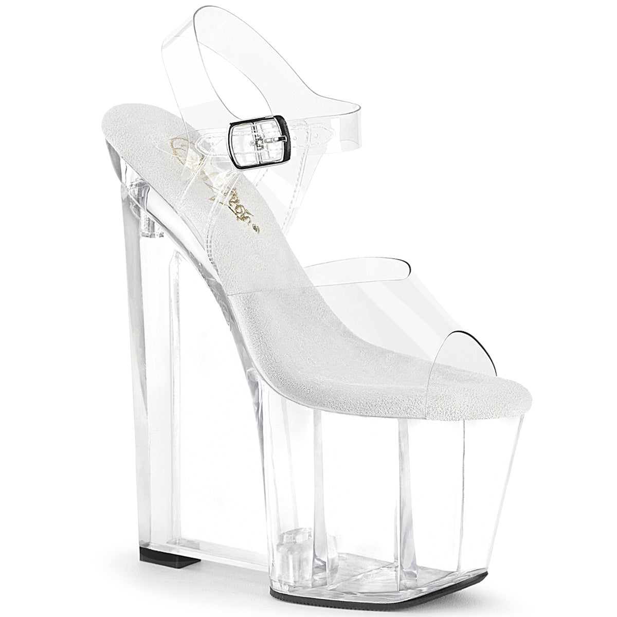 PLEASER AMAZE-808 - Clear/Clear Heels - A Shoe Addiction Australia
