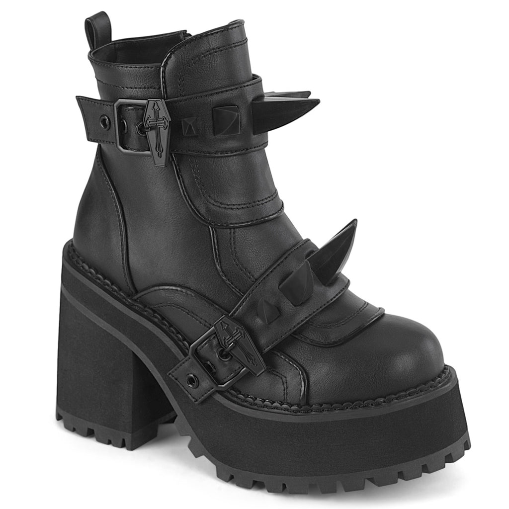 ASSAULT-72 - Black Vegan Leather Boots