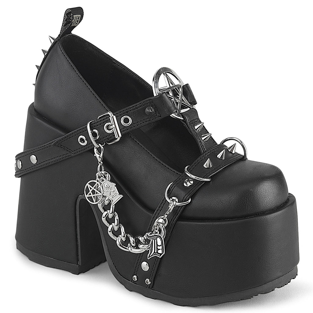 DEMONIA CAMEL-33 - Black Vegan Leather Shoes