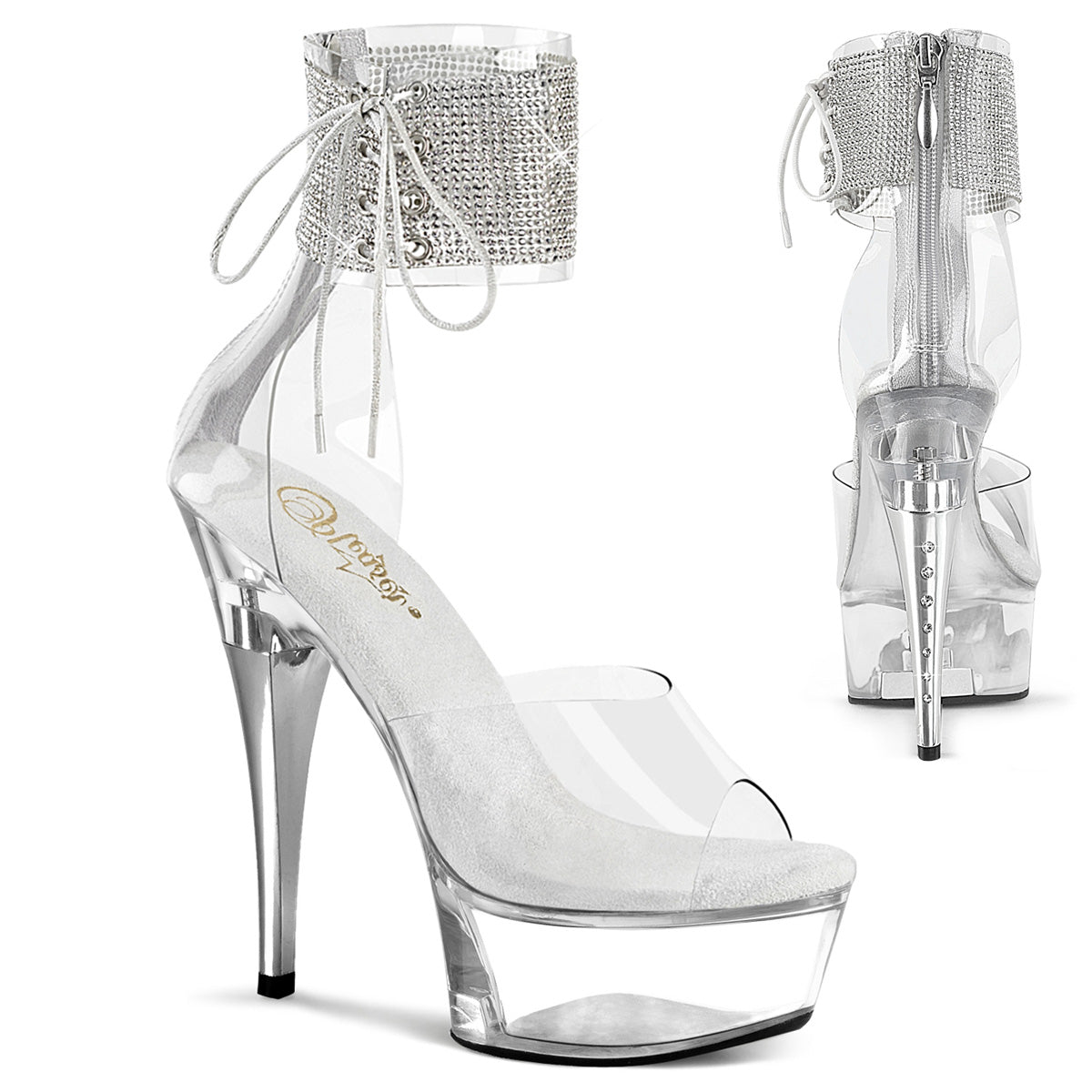 PLEASER CAPTIVA-624RS - Clear/Clear Heels - A Shoe Addiction Australia