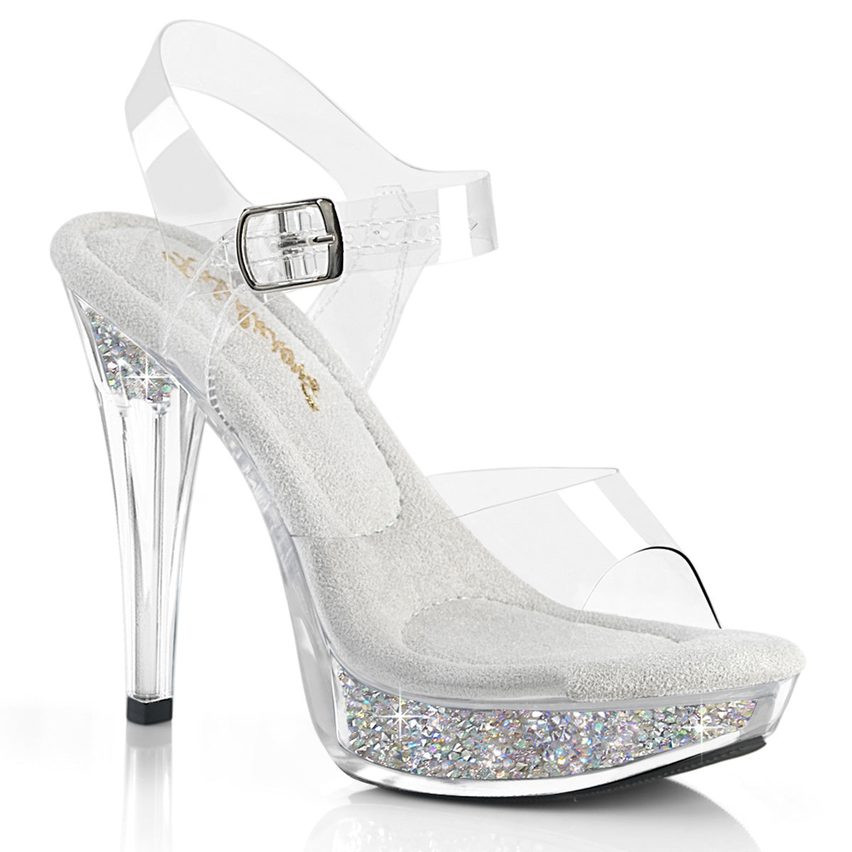FABULICIOUS COCKTAIL-508RSI - Clear/Clear-Silver AB Rhinestone Heels - A Shoe Addiction Australia
