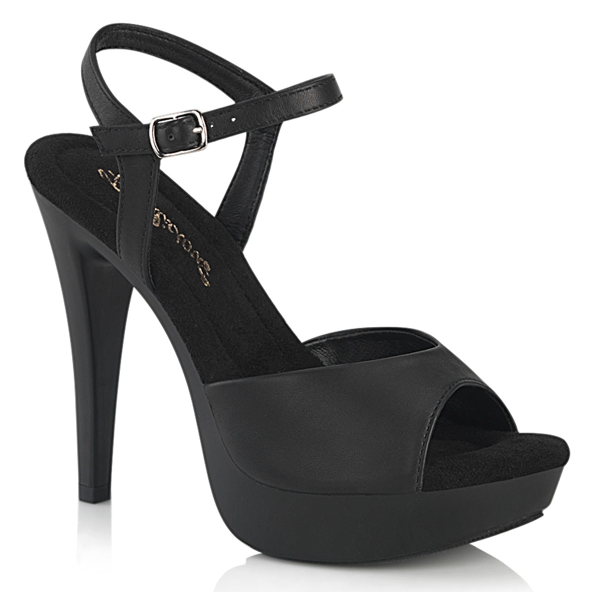 FABULICIOUS COCKTAIL-509 - Black Faux Leather Heels - A Shoe Addiction Australia