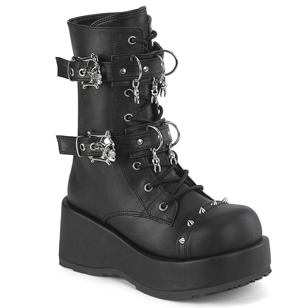 CUBBY-54 - Black Vegan Leather Boots