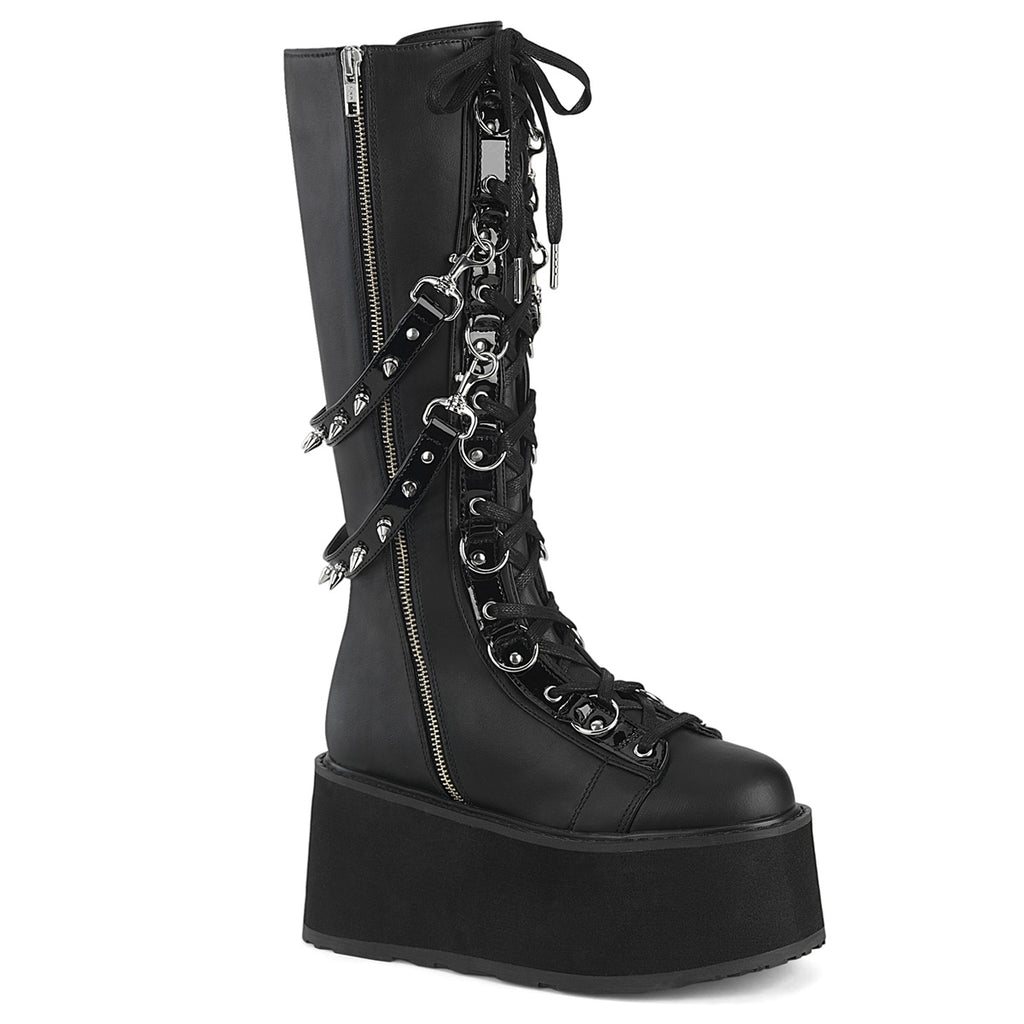 DAMNED-220 - Black Vegan Leather Boots