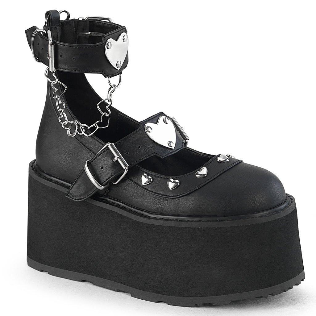DAMNED-56 - Black Vegan Leather Platform Shoes
