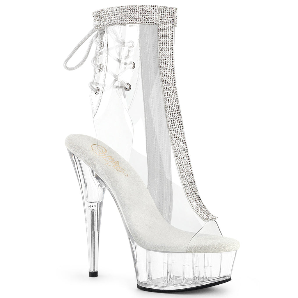 DELIGHT-1018C-2RS - Clear-Rhinestone Boots