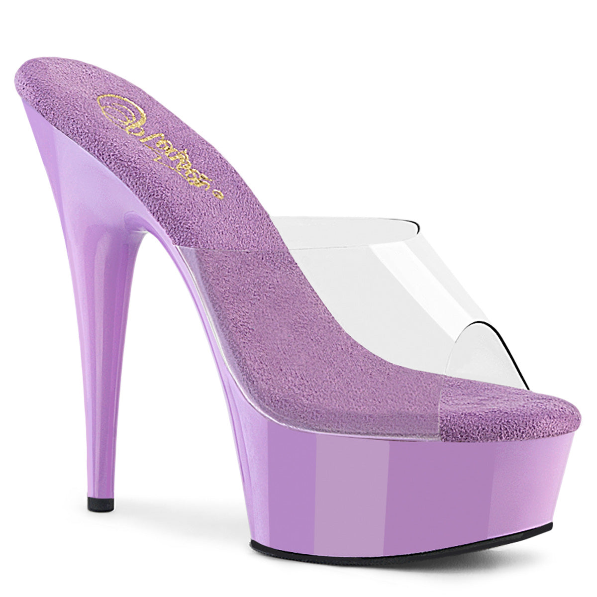 PLEASER DELIGHT-601 - Clear/Lavender Heels - A Shoe Addiction Australia