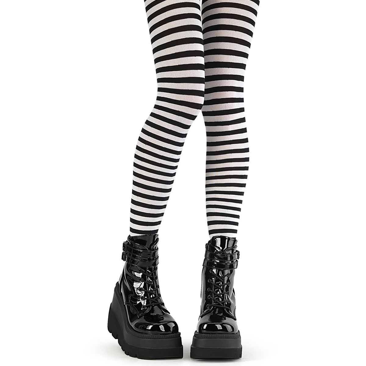 DH-440 - Black-White Nylon Tights