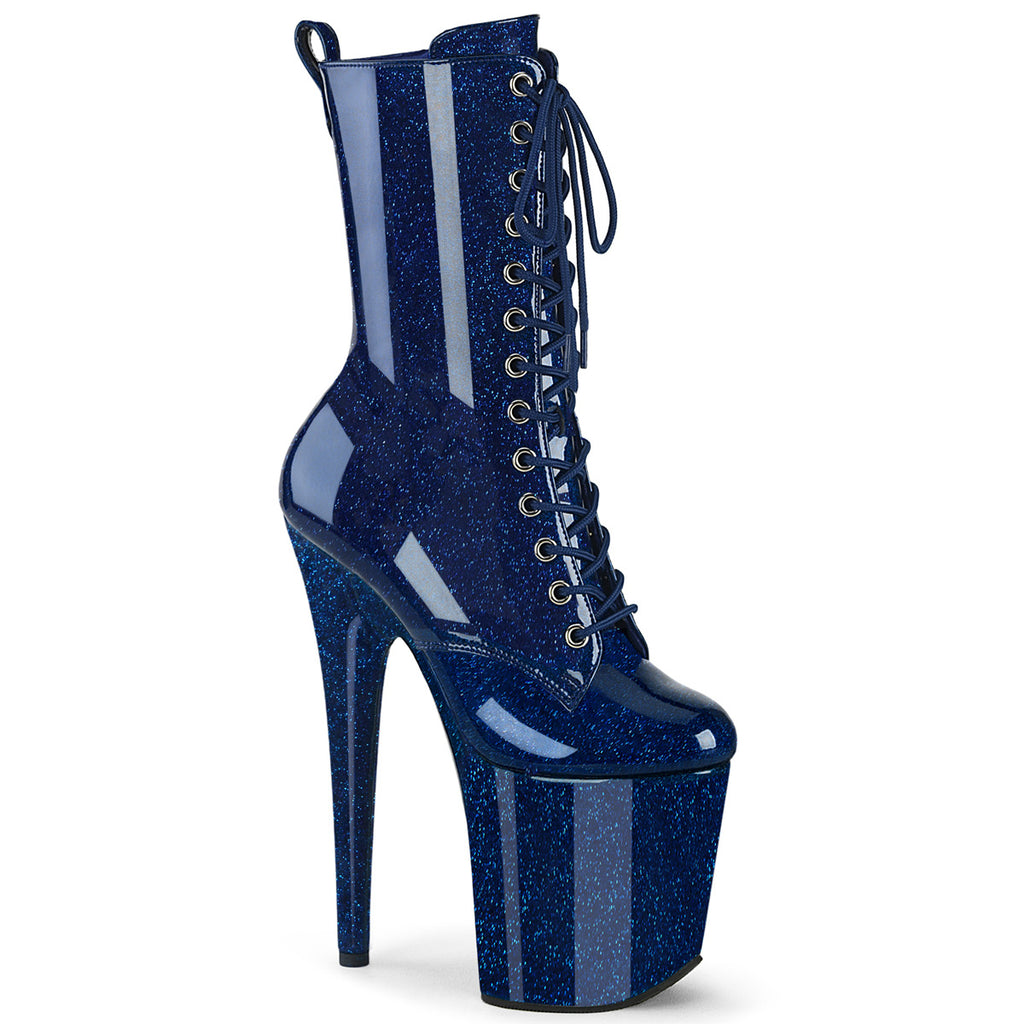 FLAMINGO-1040GP - Navy Blue Glitter Patent Ankle Boots