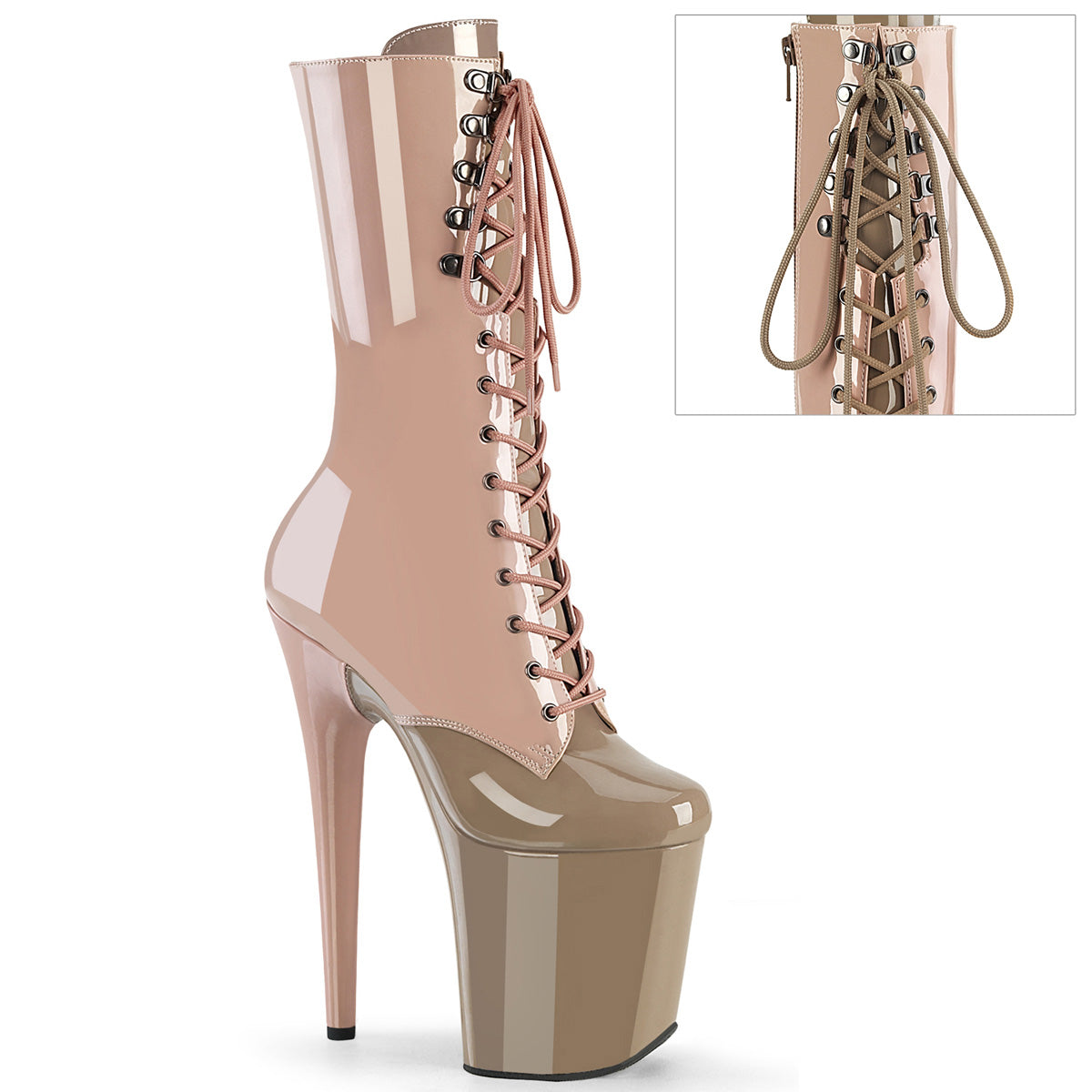 FLAMINGO-1054DC - Dusty Pink-Sand Patent Boots