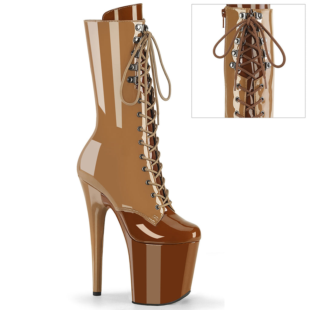 FLAMINGO-1054DC - Toffee-Caramel Patent Boots
