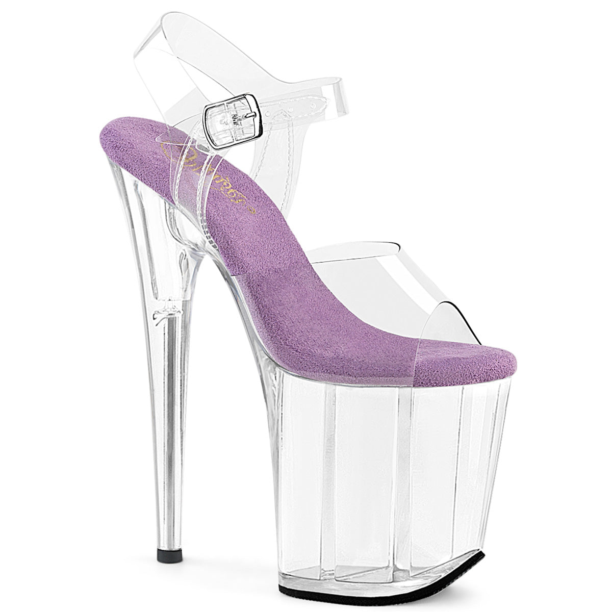 PLEASER FLAMINGO-808 - Clear-Lavender/Clear Heels - A Shoe Addiction Australia