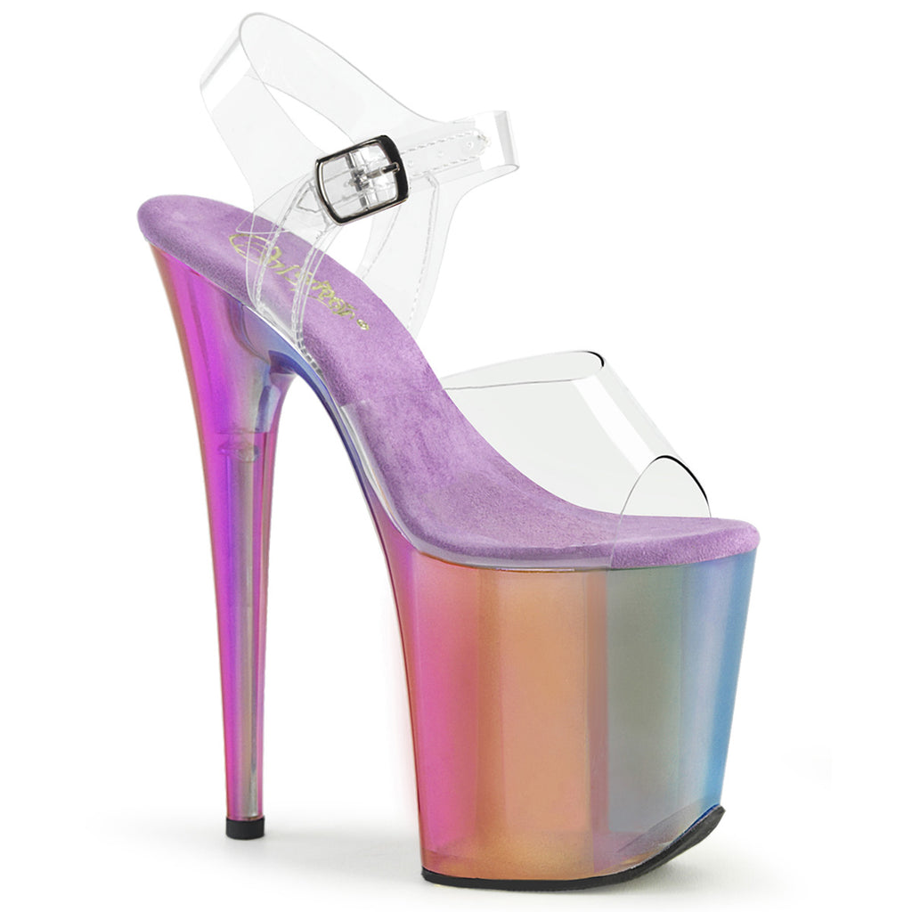 FLAMINGO-808RMT - Clear/Rainbow Misty Tinted Heels