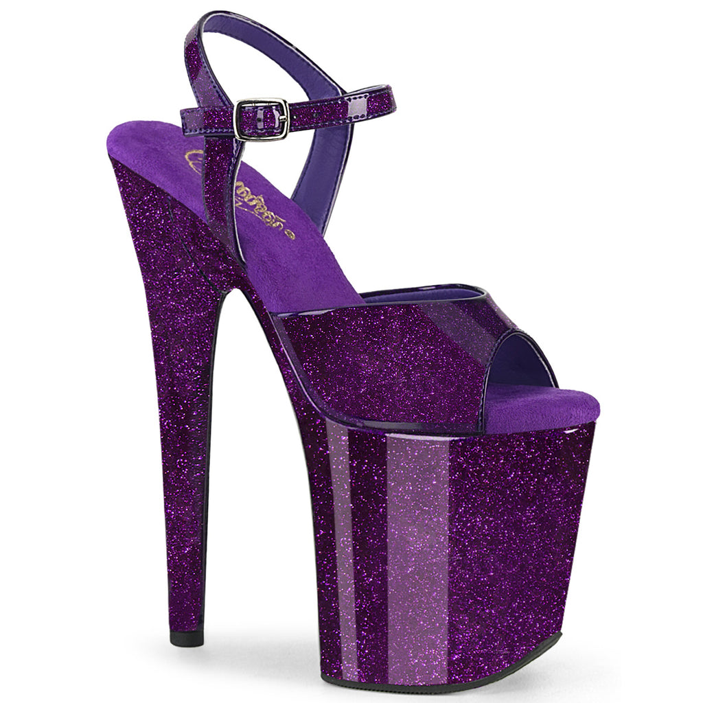 FLAMINGO-809GP - Purple Glitter Patent Heels