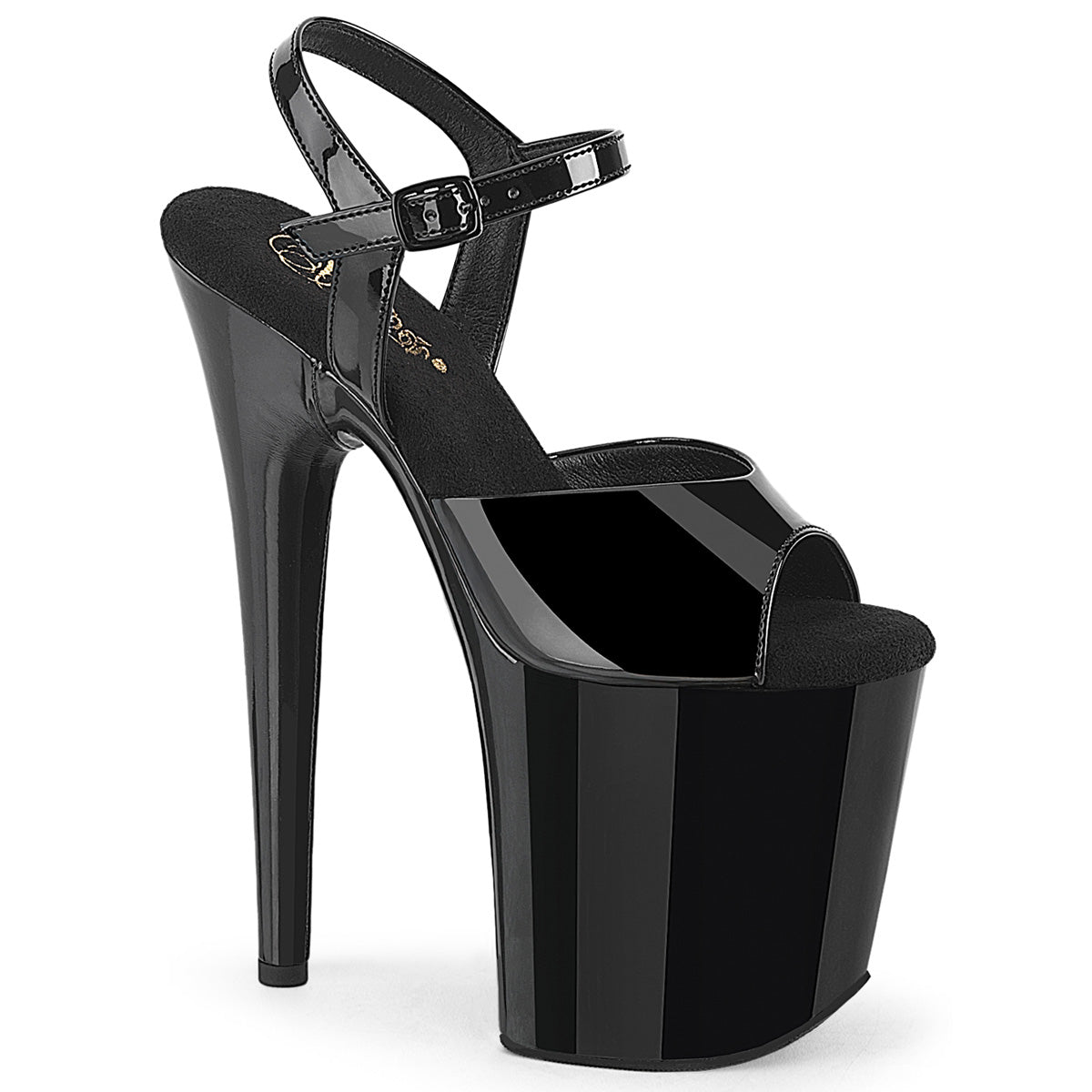 PLEASER FLAMINGO-809WR - Black Patent Heels
