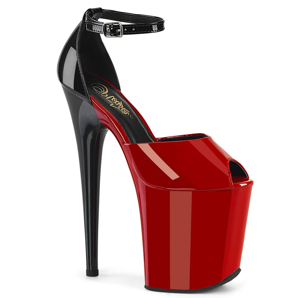 FLAMINGO-868 - Red-Black Patent Heels
