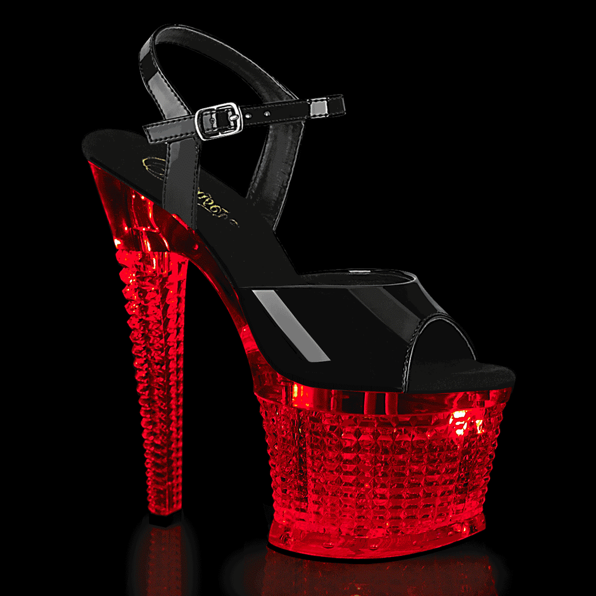 PLEASER FLASHDANCE-709SPEC - Black/Clear Light Up Heels