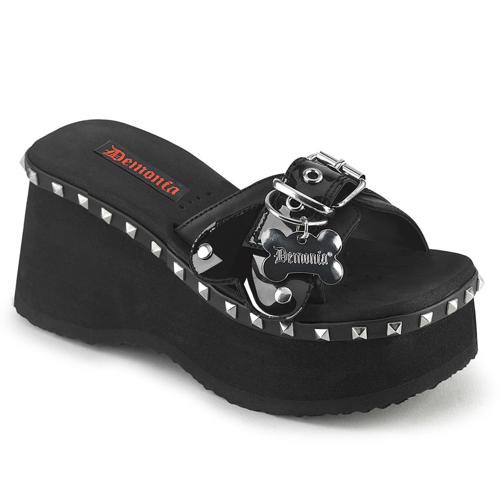 DEMONIA FUNN-28 - Black Smoke TPU Sandals