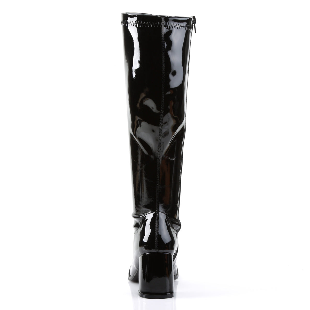 GOGO-300WC - Black Stretch Patent Wide Calf Boots