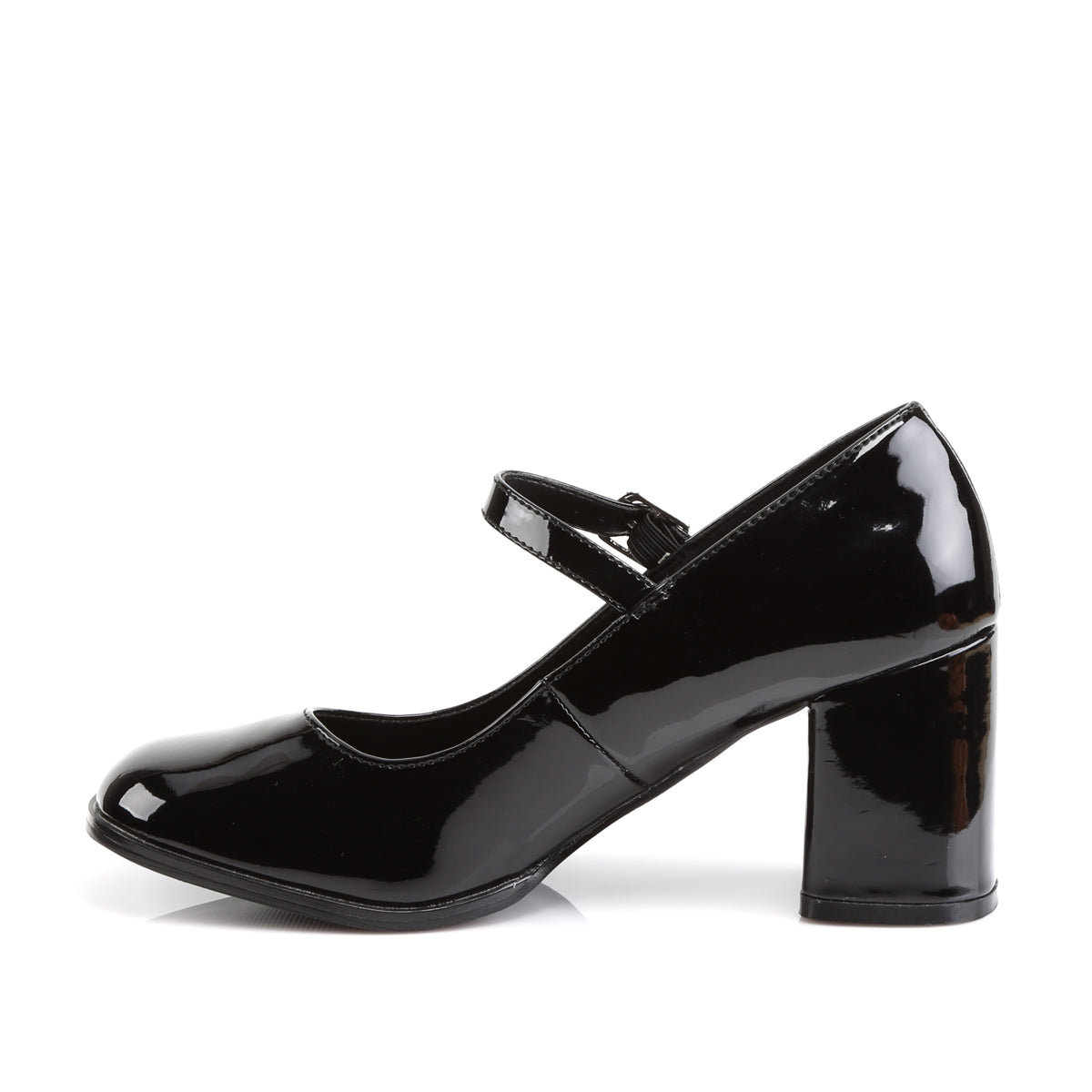 GOGO-50 - Black Patent Mary Jane Heels - A Shoe Addiction Australia