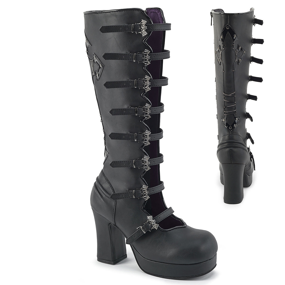 DEMONIA GOTHIKA-160 - Black Vegan Leather Boots