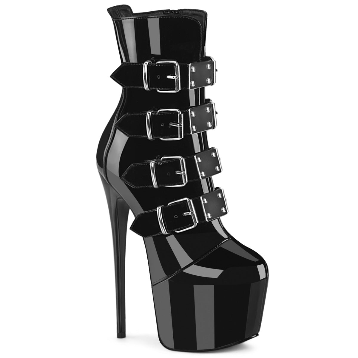 PLEASER JUBILANT-1023 - Black Patent Boots - A Shoe Addiction Australia