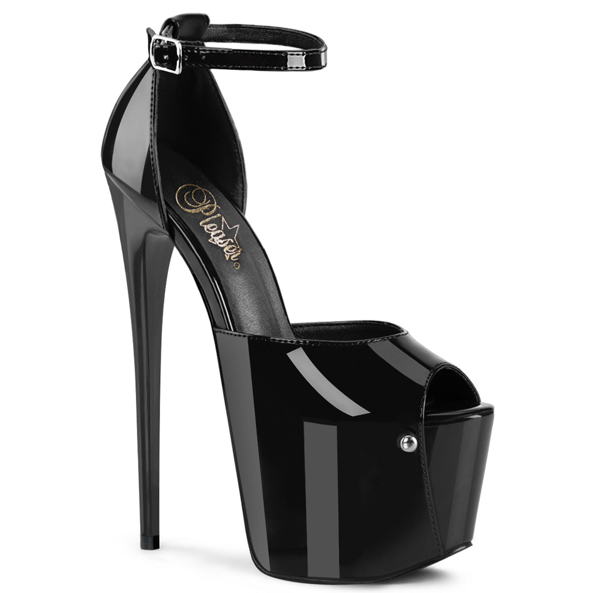 PLEASER JUBILANT-15 - Black Patent Heels - A Shoe Addiction Australia