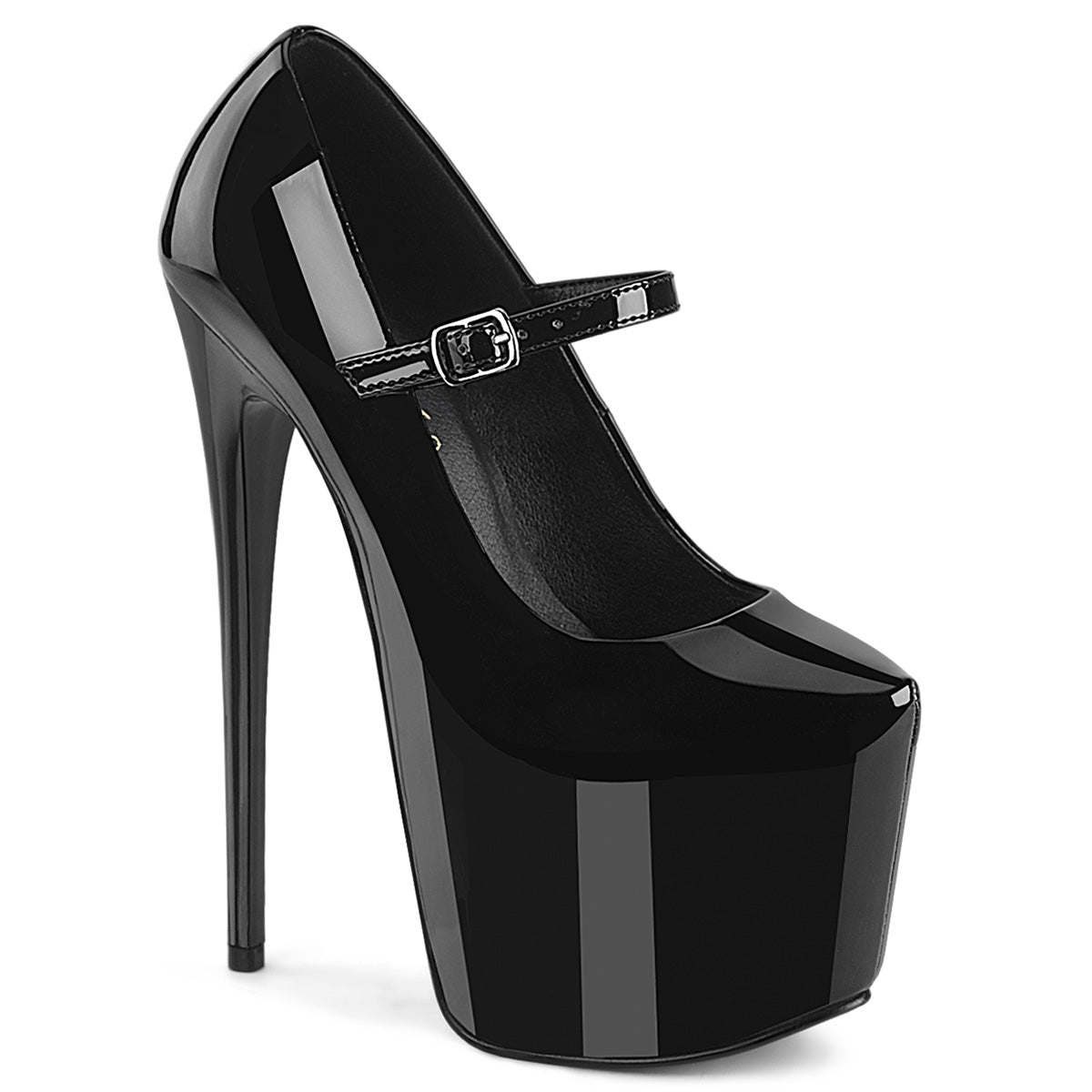 PLEASER JUBILANT-28 - Black Patent Heels - A Shoe Addiction Australia