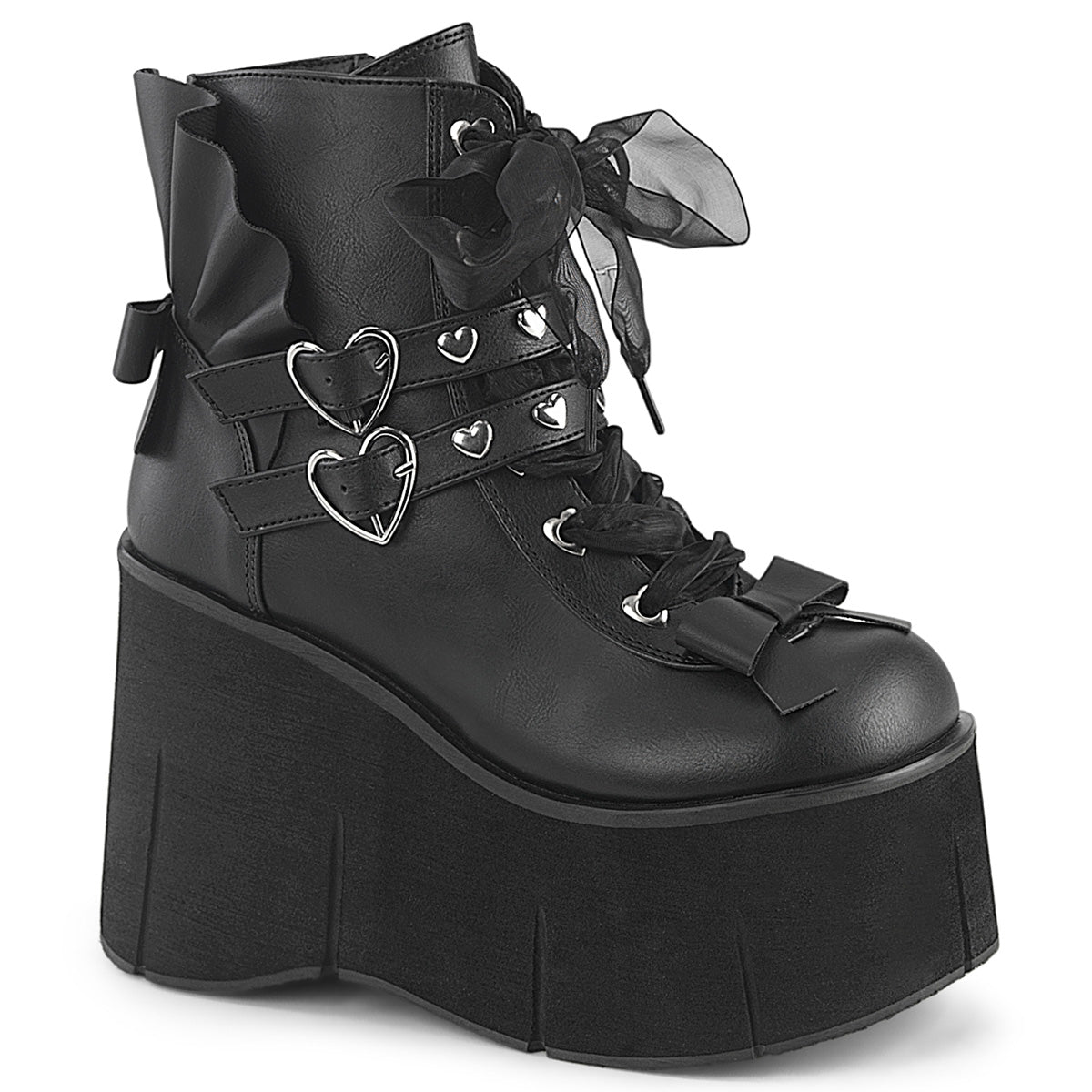 DEMONIA KERA-55 - Black Vegan Leather Goth Boots