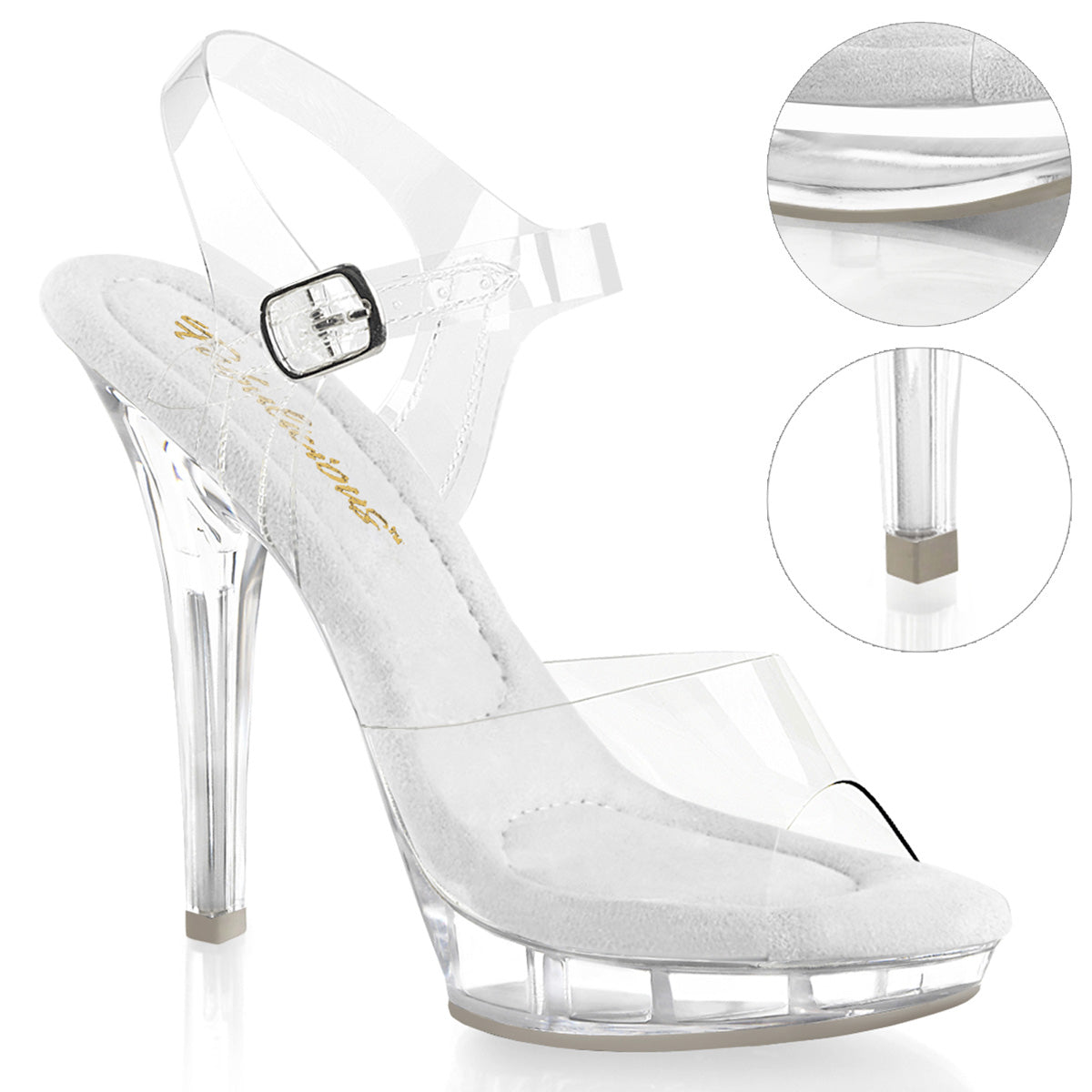 FABULICIOUS LIP-108 - Clear/Clear Heels - A Shoe Addiction Australia