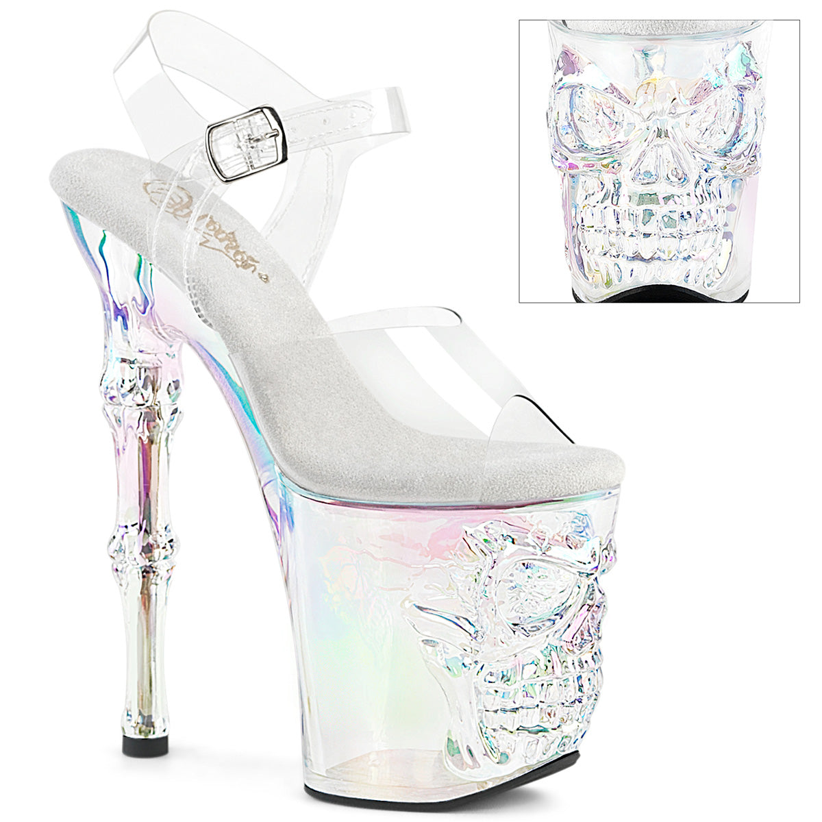 PLEASER RAPTURE-808HT - Clear/Holographic Tinted Heels - A Shoe Addiction Australia